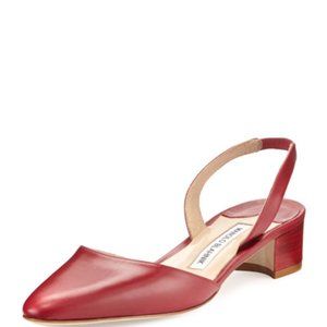 Manolo Blahnik Red Aspro Flats